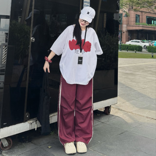 Áo phông form rộng màu trắng hồng đỏ , chất vải Cotton mịn mát WAKE - 10795