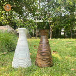 Bình cắm hoa trang trí tết, bình gốm dáng bó mạ, lọ cắm hoa tuyết mai đẹp, lọ cắm cành lựu