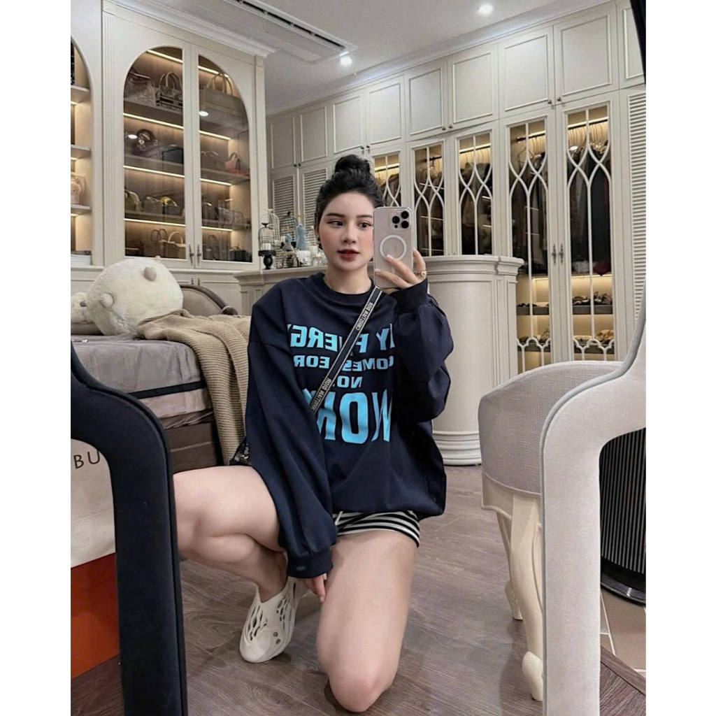 M112 Set quần đùi áo dài tay work chất cotton