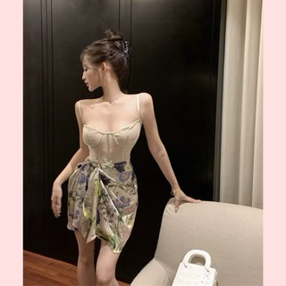 Váy Ngắn In Hoa Thời Trang Nữ Tính Váy Hai Dây Áo Ren Corset Ôm Dáng Chân Váy Hoa Váy Ngắn In Hoa Thời Trang Cho Nữ