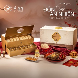 [Set quà Tết Nguyên Đán 2025] Set hộp quà ngăn kéo 2 tầng Yến chưng sẵn Yến sào Ý An cao cấp