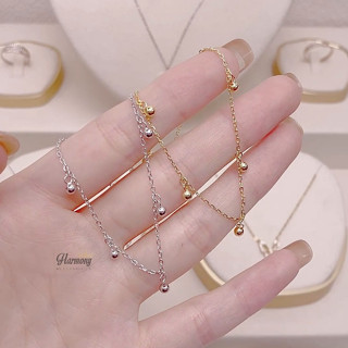  Lắc chân nữ bạc 925 mạ vàng 14k dáng chuỗi bi cao cấp | HARMONY ACCESSORIES LC24 