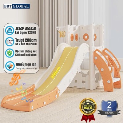 Cầu trượt cực HOT cho bé máng dài 2m, đủ size và kích cỡ bbtglobal