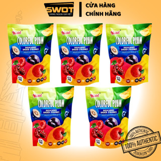 Combo 5 gói Ô Mai Xí Muội 5 vị COLORFUL PLUM 408g, Ô mai mix vị, Mứt tết dẻo giòn chua ngọt vừa phải