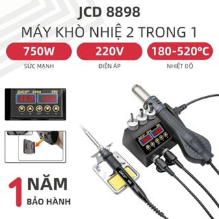 JCD 8898 750W máy khò nhiệt & mỏ hàn thiếc 2 trong 1 có điều chỉnh nhiệt độ để sửa chữa SMD BGA IC
