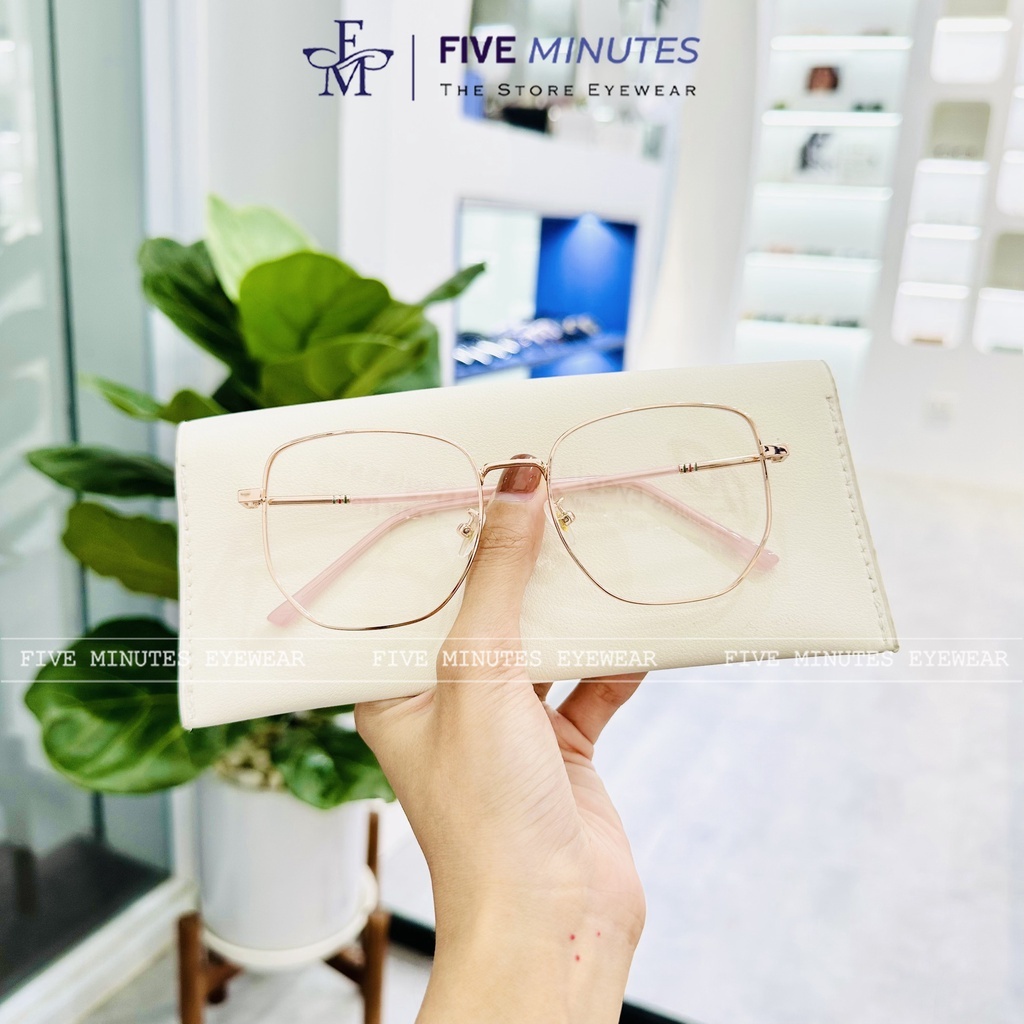 Gọng kính nam nữ, kim loại mảnh Form vuông bầu Size to 2010 Siêu hot Kính mắt Five Minutes