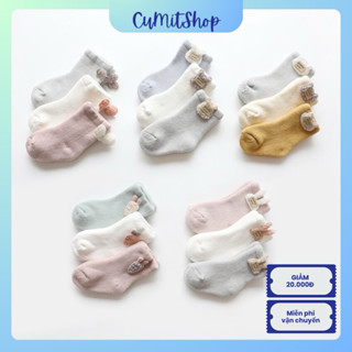Set 3 Tất Chân Hình Thú Dễ Thương Vải Bông Dày Mùa Đông Cho Bé Trai Và Bé Gái Cotton terylene động vật in