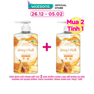 Kem Rửa Tay Watsons Love My Skin Honey Milk Scented Cream Hand Wash 500ml