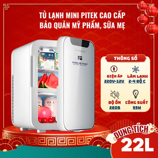 Tủ lạnh mini PITEK 1 Cửa Cao Cấp trữ sữa, bảo quản mỹ phẩm 22L MẪU MỚI - Bảo Hành Công Trọn Đời
