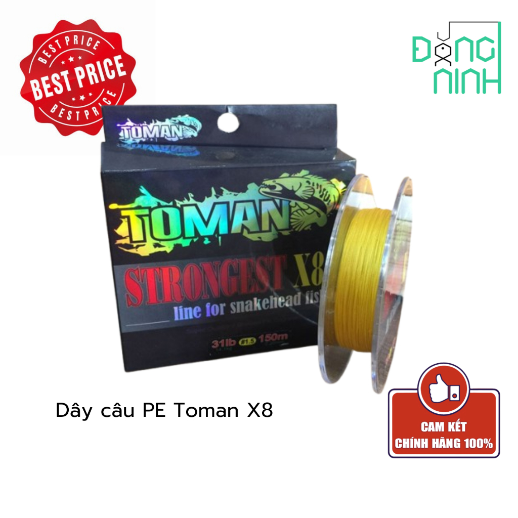 Dây câu PE Toman x8, dây câu cá