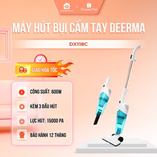 Máy Hút Bụi Deerma DX118C, DX115C  Công Suất 600W Lực Hút 15Kpa - 3 Đầu Hút