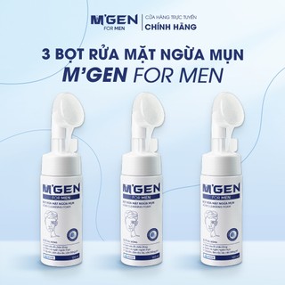 Combo 3 bọt rửa mặt cho nam M'GEN giúp ngừa mụn, sạch sâu, dịu da cấp ẩm, cân bằng pH 120ml