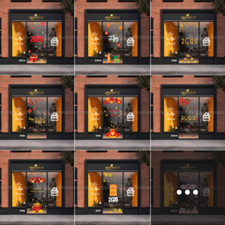 Đồ Trang Trí Tết - Decal Tết Cao Cấp Dán Trang Trí Cửa Kính - DTS - Size 0m8 x 2m