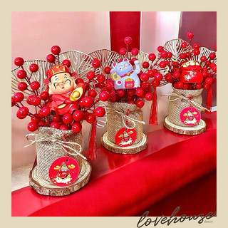  Chậu cây đông đào mèo thần tài phong thuỷ chiêu tài lộc để bàn trang trí tết  size18x23  