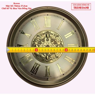 Mặt số đồng hồ tủ đứng 27,5cm-Korea Hoa văn tròn, Số đồng xịn
