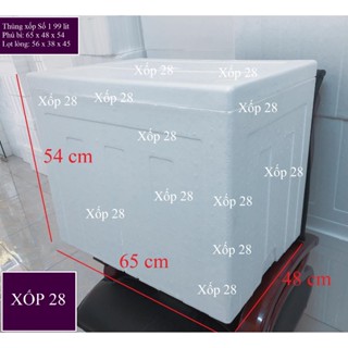 thùng xốp số 1 99 lít [ khoảng 30 - ? kg ] đựng đá hải sản hoa quả trồng cây nuôi cá và cấp đông