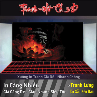  Tranh 3D dán hồ cá Hình Phật dán bể cá cảnh - NHIỀU KÍCH THƯỚC - CÓ SẴN KEO 