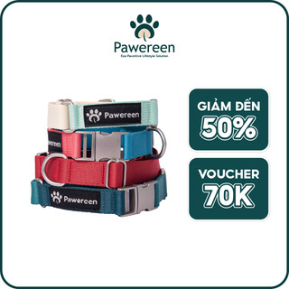 Vòng Cổ Cún Cưng Pawereen Khoá Bấm Kim Loại Chắn Chắn Chât Liệu Mềm Mại Nhiều Màu