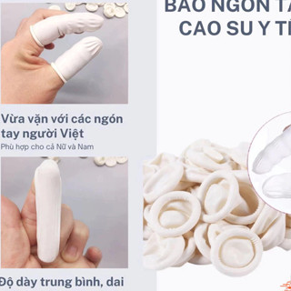 (1 Bịch 450G) Bao Ngón Tay Cao Su Y Tế – Chống Tĩnh Điện, Co Giãn Tốt, An Toàn & Tiện Lợi