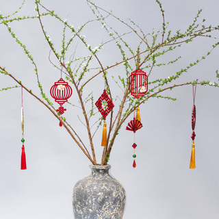 [ẢNH THẬT] Bộ 5 đến 24 món phụ kiện dây treo trang trí tết bằng gỗ thiết kế handmade cao cấp 2025