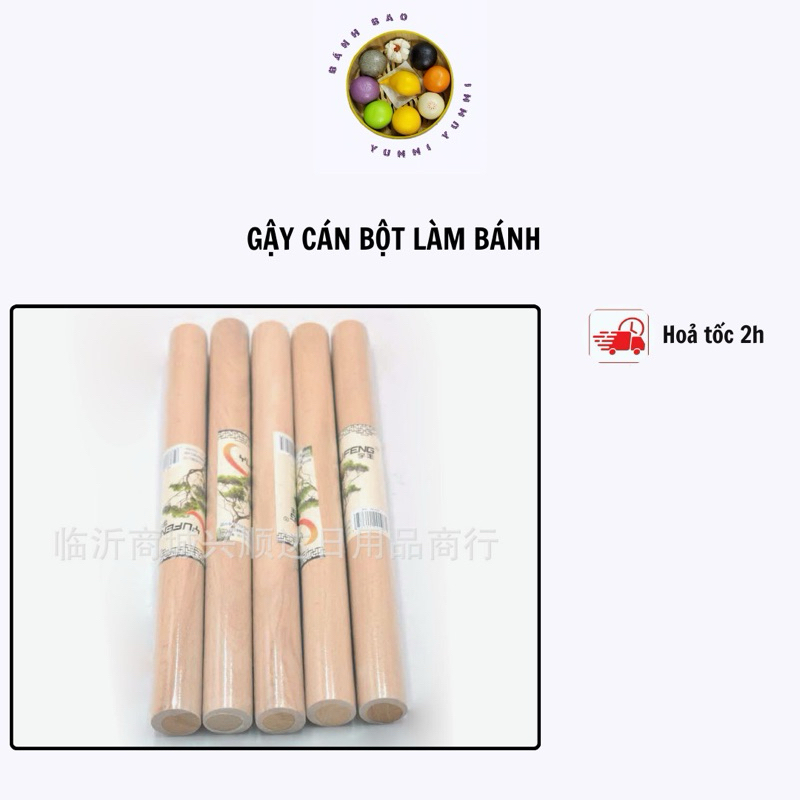 Gậy cán bột làm bánh dài 30 cm, đường kính 2,5 cm