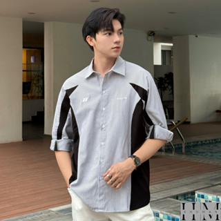 SIXHUMAN - Áo sơ mi Unisex nam nữ dài tay oxford kẻ sọc phối line Boiz HM1115
