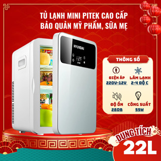 Tủ lạnh mini PITEK CAO CẤP trữ sữa, bảo quản mỹ phẩm 22L - Bảo Hành Công Trọn Đời