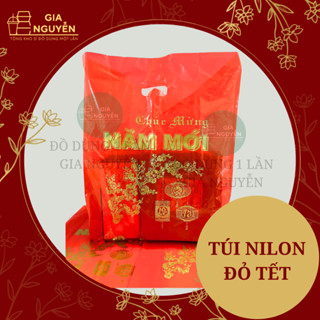  1Kg Túi Nilon Tết Túi Nilon Chúc Mừng Năm Mới Túi Nilon Đỏ Dày Đẹp 