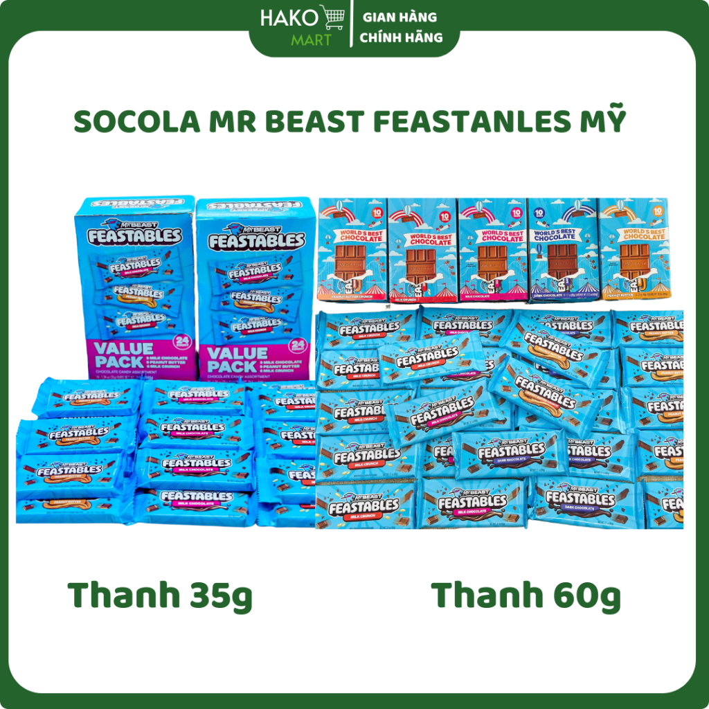 [RẺ CHẤN ĐỘNG] Socola Mr Beast Feastanles Mỹ