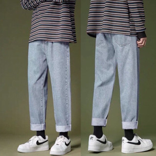 Quần jean nam, xanh, đen, xám, chất bò dáng xuông đứng Urano, Quần baggy nam, jeans, ống suông rộng Hottrend 2022