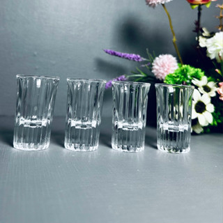 ( ly rượu 6005) Hộp 12 Ly Rượu Sọc 20ml. Ly Uống Rượu Thúy Tinh Sang Trọng