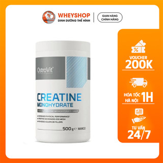Bột hỗ trợ cải thiện sức mạnh Ostrovit Creatine Monohydrate (500g - 100 lần sử dụng) - WHEYSHOP VN