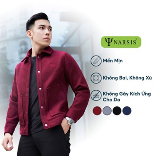  Áo Khoác Nam Narsis D240056 Áo Khoác Dạ Dài Tay Cổ Bẻ Phong Cách Trẻ Trung Lịch Lãm 