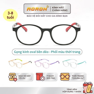 Gọng Kính Siêu Nhẹ Cho Bé Từ 3-8 Tuổi AORON Gọng TR Siêu Bền Dáng Oval Phối Màu Dễ Thương Bé Trai Và Bé Gái AK213