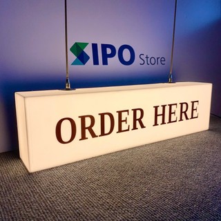  Bảng hộp đèn Order Here Pickup Here Hộp đèn trang trí quầy Decor quán cà phê dạng treo thả 