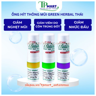  Ống Hít Thông Mũi Xanh Green Herbal Thái Lan Giảm Ngạt Mũi - TP Mart An Tâm Mua Hàng Chuẩn 