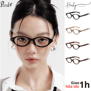 Gọng kính cận oval retro cao cấp Muun phong cách Y2K [Có lắp cận] cá tính thời trang nam nữ giả cận