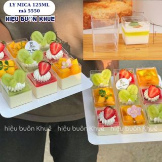 50 Ly Mica Vuông Đựng Bánh Lạnh, Tiramisu, Mousse, Rau Câu, Sữa Chua 125ml [5550]
