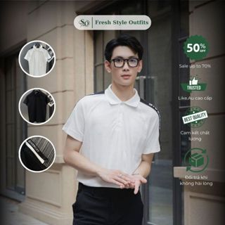 [Xả Kho-Like cao cấp] Áo Polo Nam Givenchy, Vải Cotton Nam Mùa Hè, Áo Polo Sọc Vai, Boy Phố Style