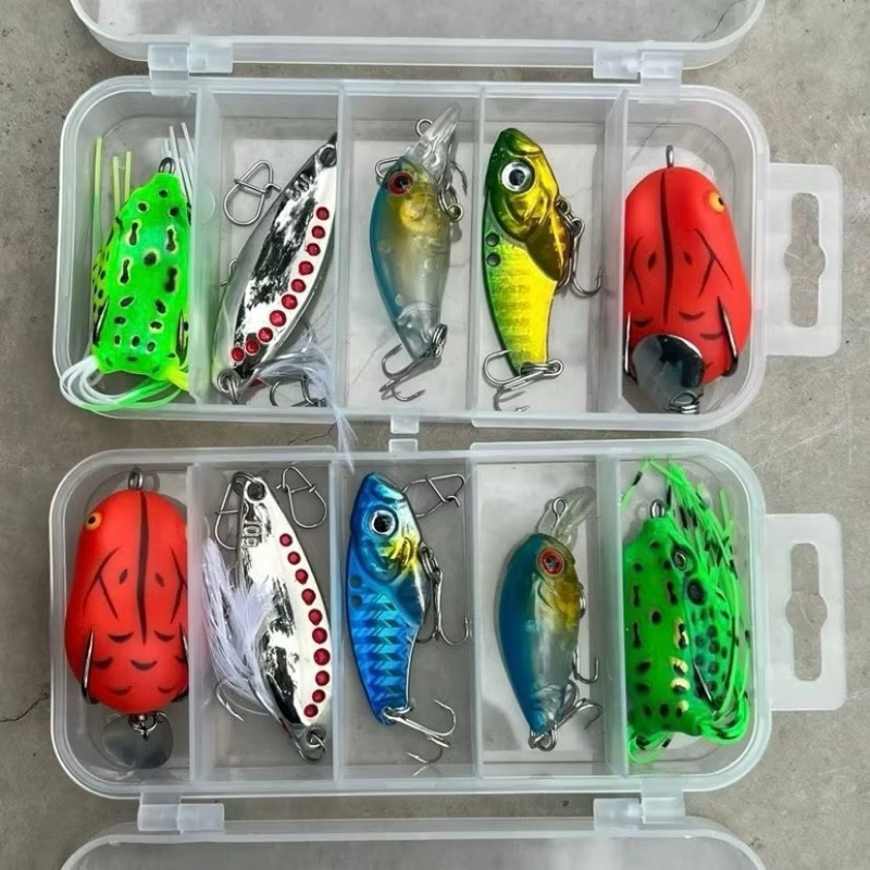  Bộ Combo hộp mồi câu lure gồm 5 con mồi kèm theo khóa lure- Mồi câu lure đa dạng địa hình 