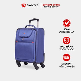 Vali kéo vải sakos champion 4.5 - size xs / xách tay - khóa tsa - vải chống thấm, trượt nước