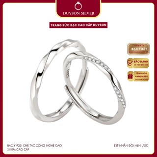 Nhẫn đôi bạc Ý 925 nam nữ dạng xoắn DUYSON SILVER, nhẫn cặp bạc Ý S925 chỉnh được cỡ cá tính MISSING U .FS [NDFS11]