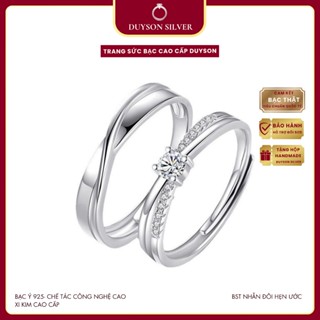 Nhẫn đôi bạc 925 DUYSON SILVER, Nhẫn đôi bạc Ý 925 mạ vàng cao cấp tự chỉnh size kiểu dáng Hàn Quốc INSPIRATION [NDFS13]