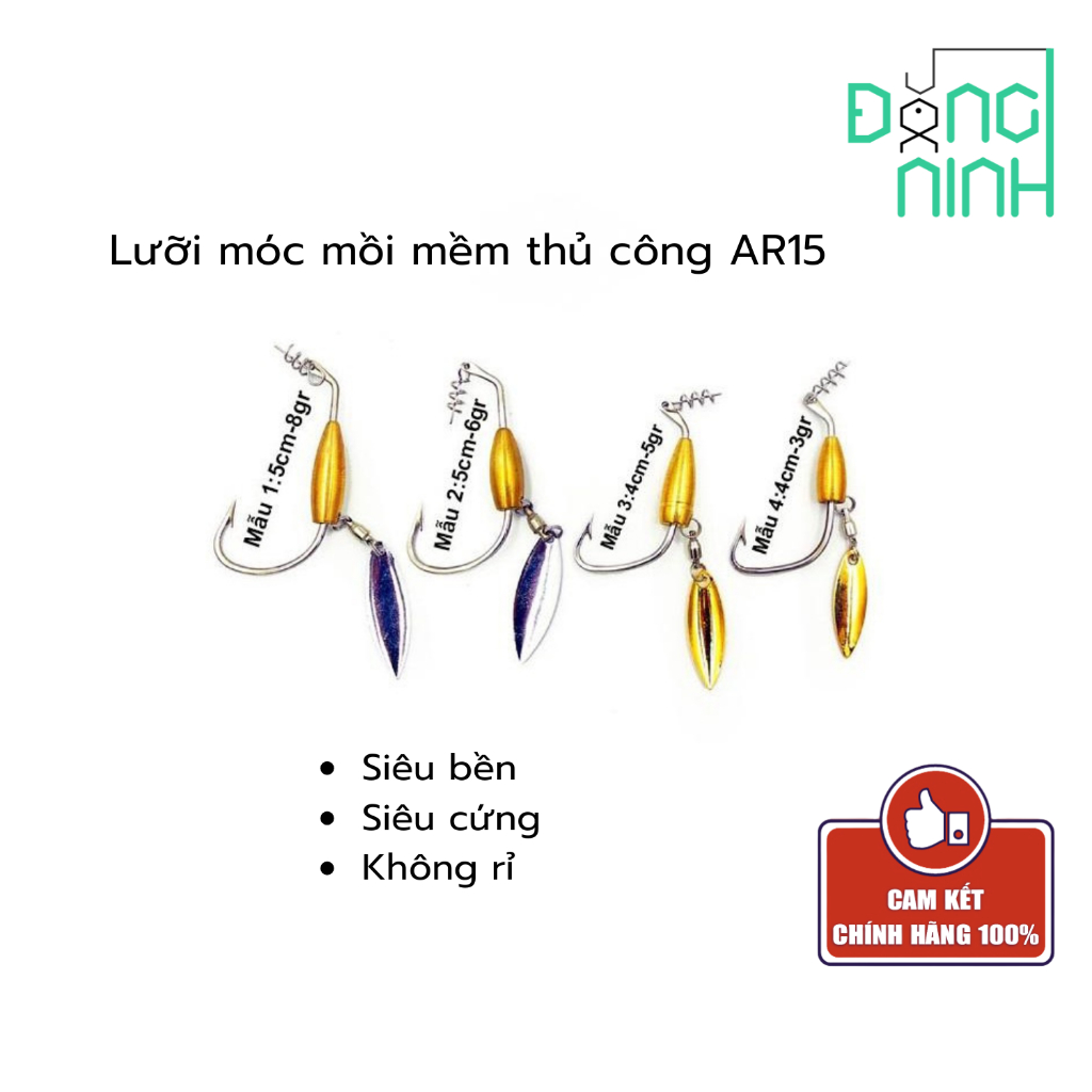 Lưỡi móc mồi mềm thủ công AR15, lưỡi câu cá