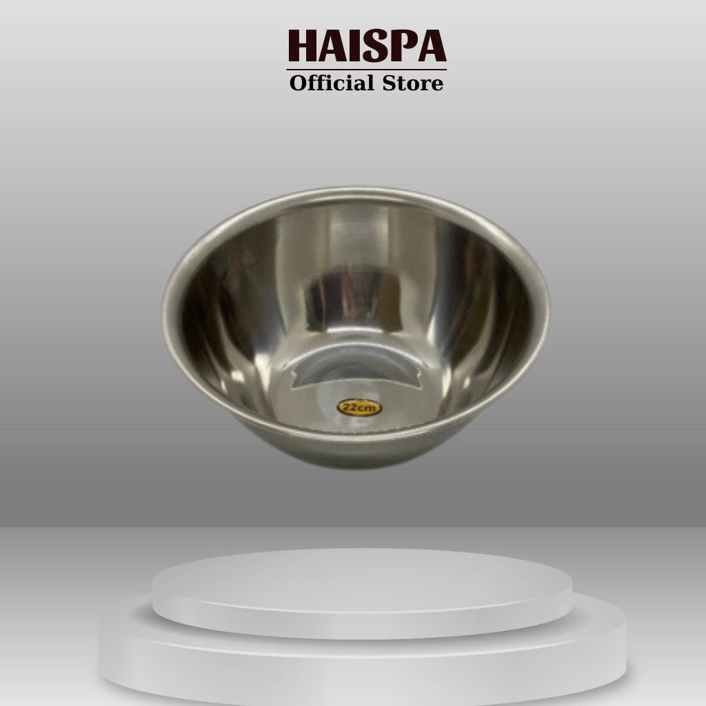 Bát inox rửa mặt, size 22cm - Haispa