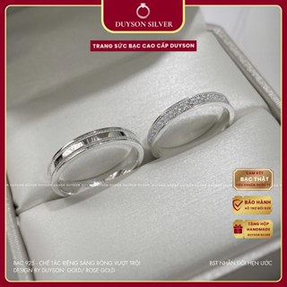 Nhẫn đôi bạc nam nữ DUYSON SILVER, nhẫn cặp bạc 925 đính đá cao cấp - PROMESSE couple rings  [ND1]