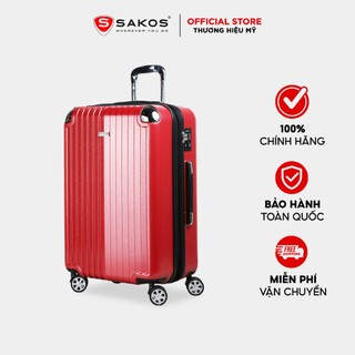 Vali kéo nhựa du lịch sakos sapphire khung dây kéo z26 - size m / ký gửi - khóa tsa - nhựa pc