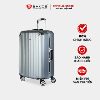 Vali kéo nhựa du lịch sakos sapphire khung nhôm z26 - size m / ký gửi - khóa tsa - nhựa pc