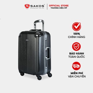 Vali kéo nhựa du lịch sakos sapphire khung nhôm z22 - size s / xách tay - khóa tsa - nhựa pc