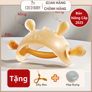 Gặm nướu Silicon cầm tay cho bé 2 tháng, 3 tháng dễ dàng hợp tác hơn Tặng Hộp và Dây Đeo